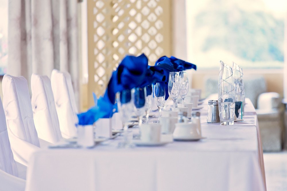 royal blue wedding decor Caledon Golf and Country Club toronto Wedding Photographer